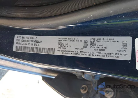 2021 Ram 1500 Big Horn Quad Cab 4X2 6'4 Box из США, поврежденный, VIN 1C6RREBT8MN795039